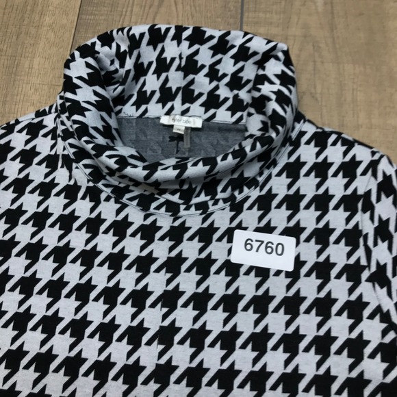 Tyler Boe Kim Dress Womens Size M Gray Black Houndstooth Cowl Neck Knit Pockets - Picture 10 of 12